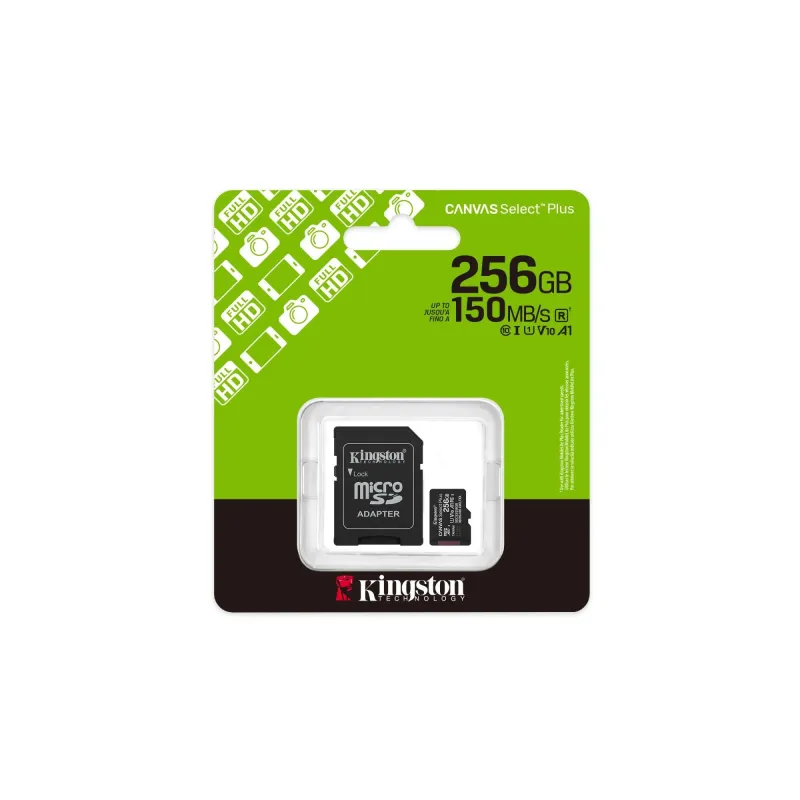 Memory micro sdxc 256gb uhs-i-w-adapter sdcs3-256gb kingston