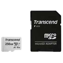 Memory micro sdxc 256gb w-adap-c10 ts256gusd300s-a transcend