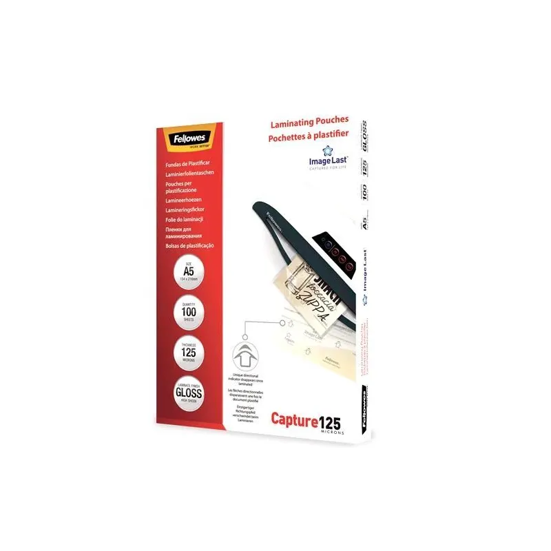 Laminator pouch imagelast-a5 125 100pcs 5307302 fellowes