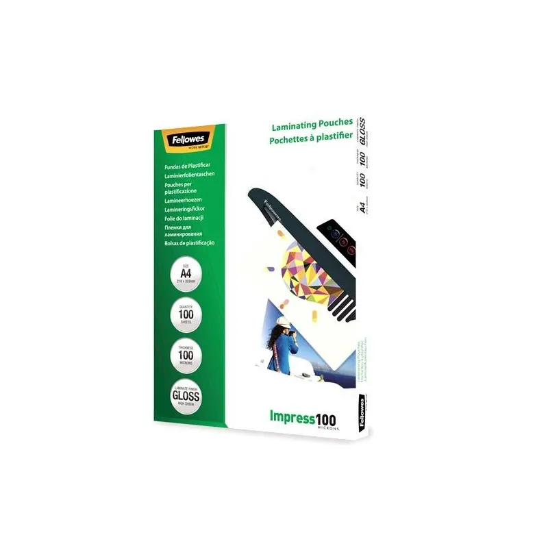Laminator pouch glossy-a4 100 100pcs 5351111 fellowes