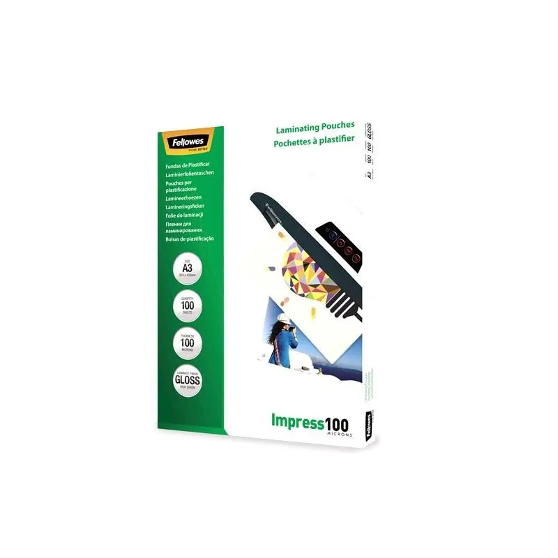 Laminator pouch glossy-a3 100 100pcs 5351205 fellowes