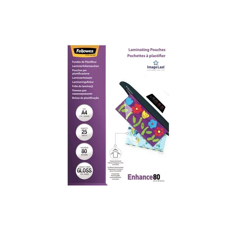 Laminator pouch imagelast-a4 80 25pcs 5396205 fellowes