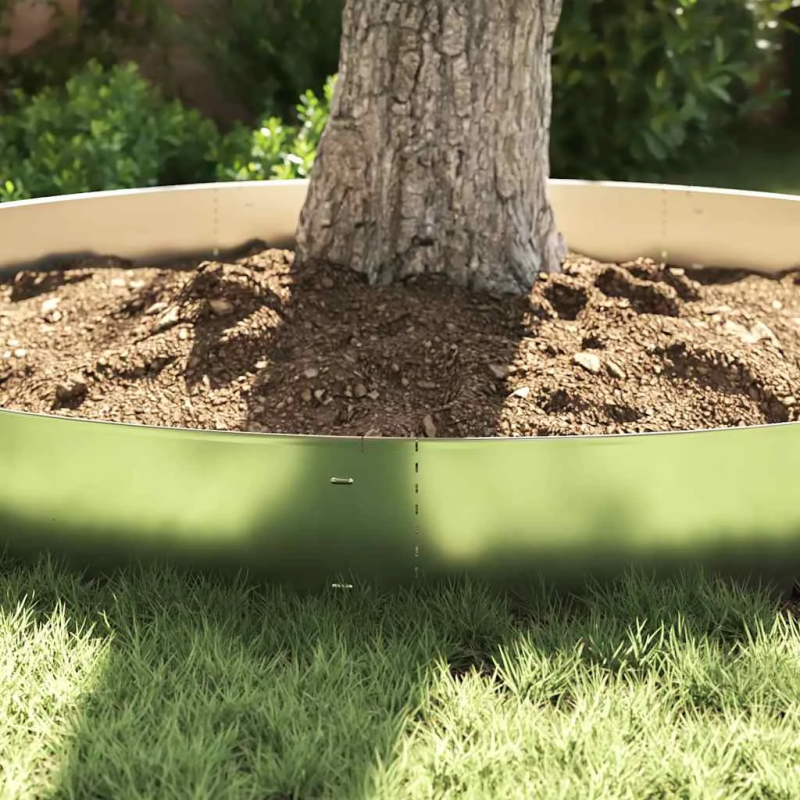 vidaXL zāliena apmales, 10 gab., cinkots tērauds, 100x20 cm