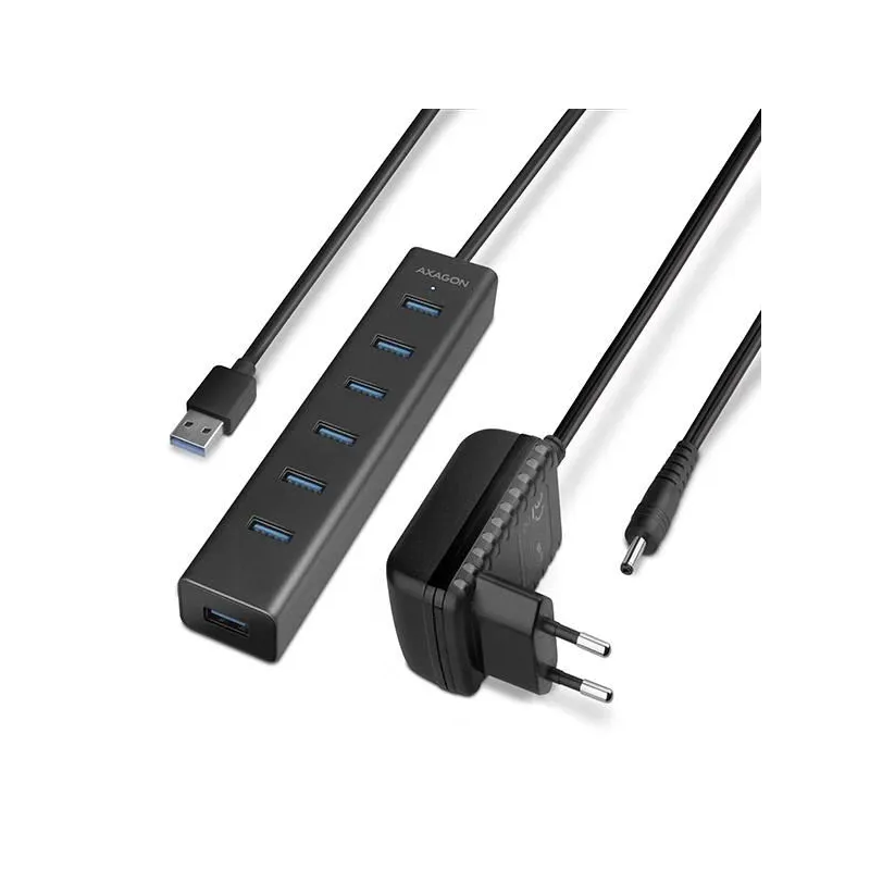 I-o hub usb3.0 7port charging-w-ac 1.2m hue-sa7bp axagon