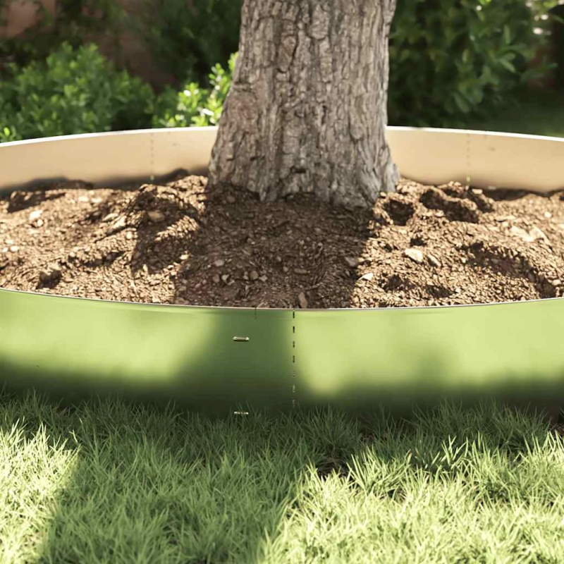 vidaXL zāliena apmales, 15 gab., cinkots tērauds, 100x20 cm