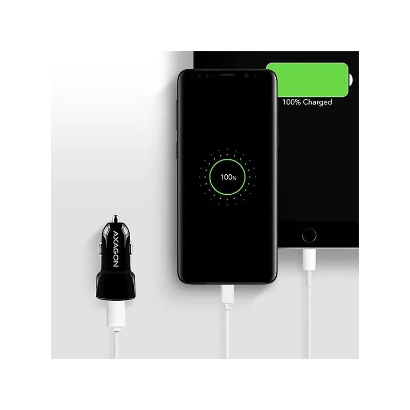 Mobile charger car usb 2port-31.5w pwc-qc5 axagon
