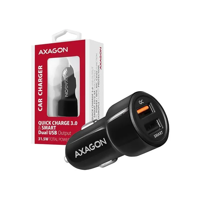 Mobile charger car usb 2port-31.5w pwc-qc5 axagon