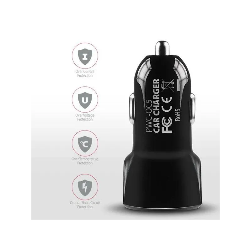 Mobile charger car usb 2port-31.5w pwc-qc5 axagon