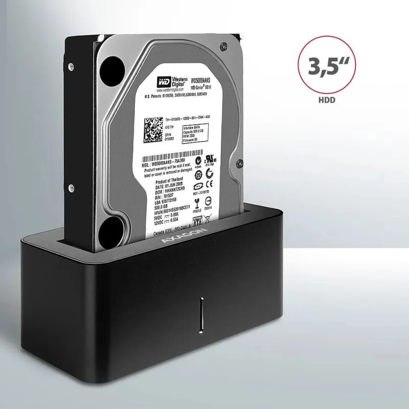 Hdd acc dock station usb3.2-2.5-3.5 sata adsa-sn axagon