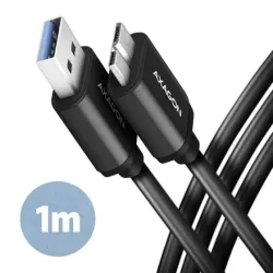 Cable usb3.2 to micro-b 1m-speed blk bumm3-am10ab axagon