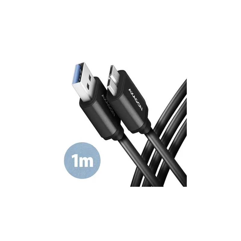 Cable usb3.2 to micro-b 1m-speed blk bumm3-am10ab axagon