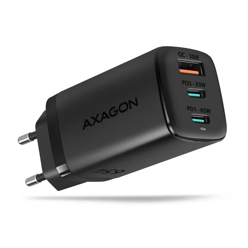 Mobile charger wall usb 65w-gan 3port acu-dpq65 axagon