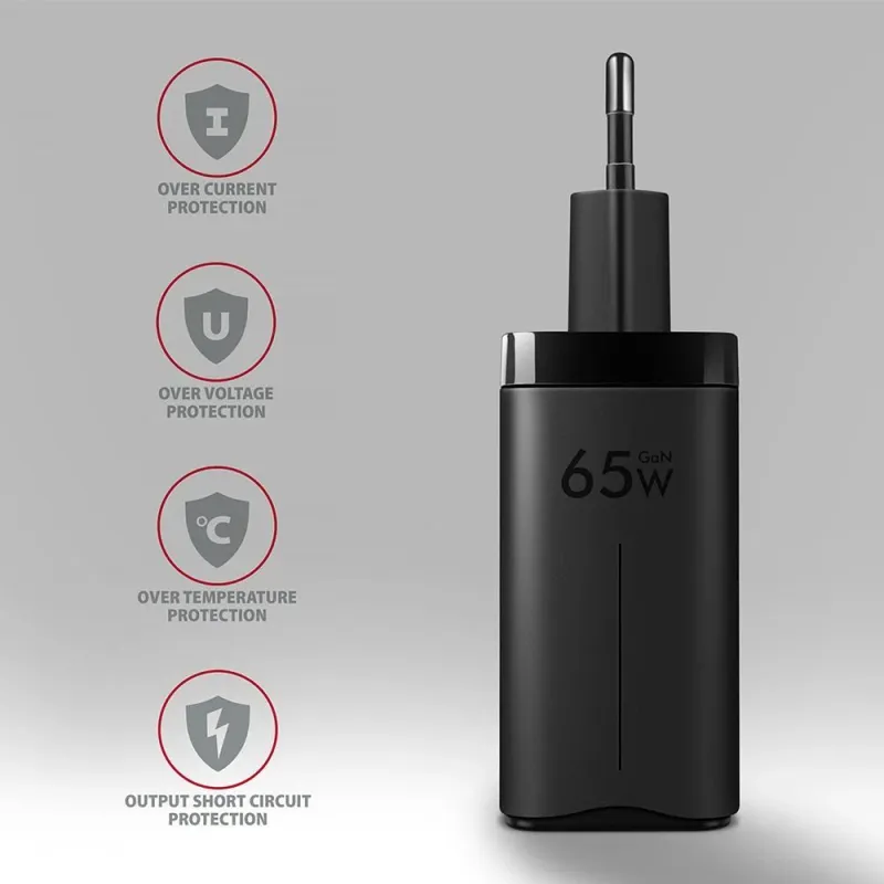 Mobile charger wall usb 65w-gan 3port acu-dpq65 axagon