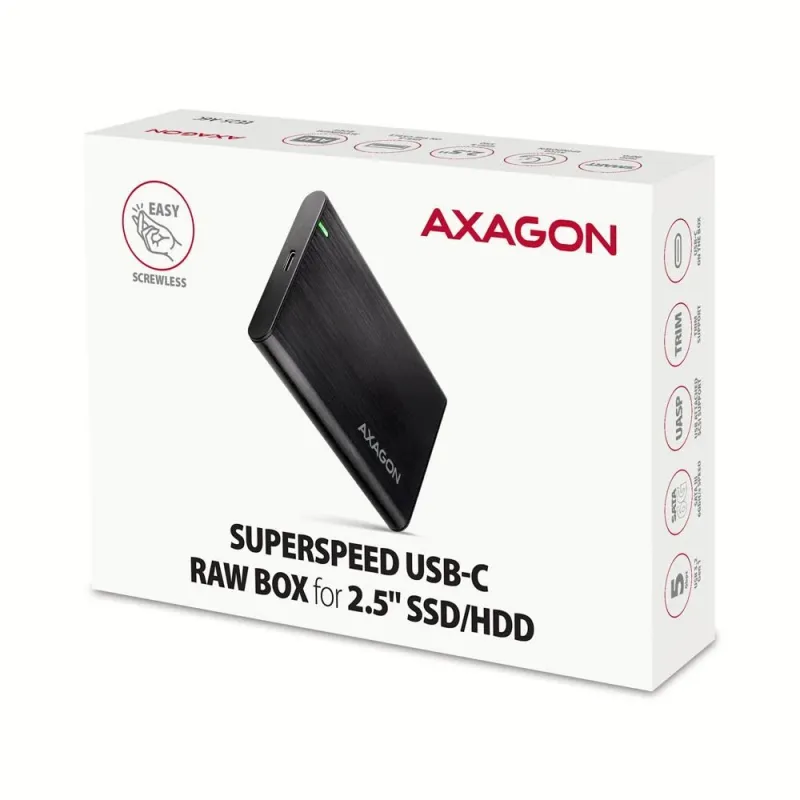 Hdd acc enclosure 2.5-usb-c ee25-a6c axagon