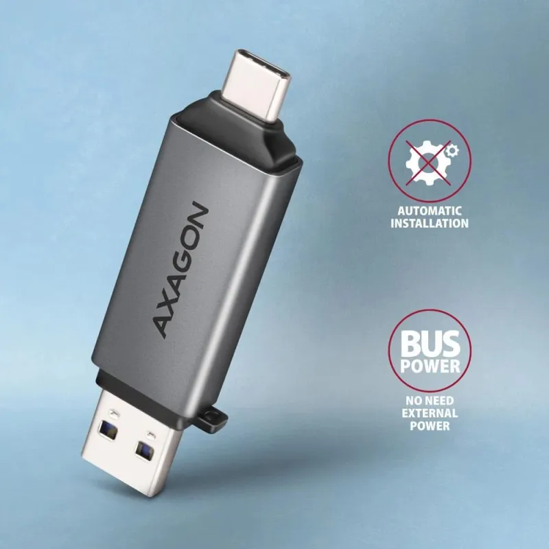 AXAGON Mobile USB 3.2 Gen 1 MINI card reader with USB-C and USB-A connectors - CRE-DAC