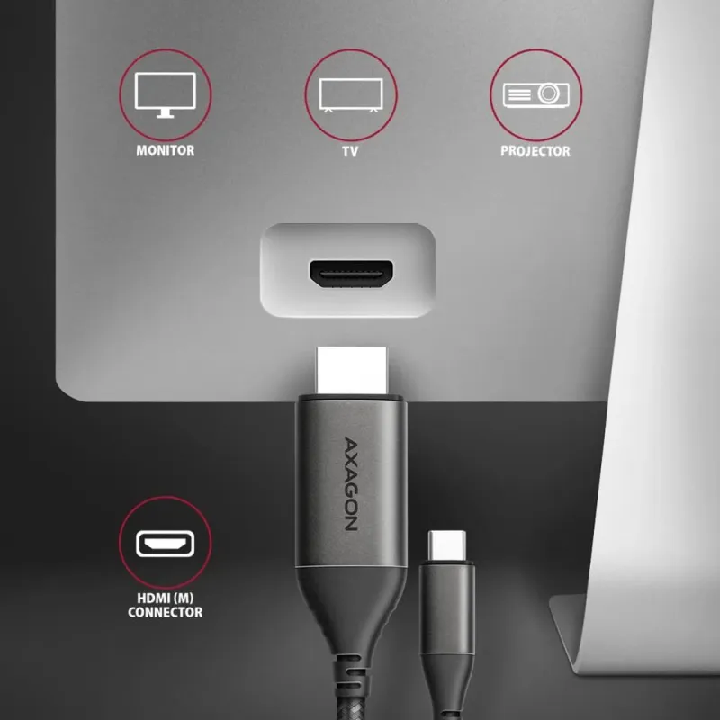 Cable usb-c to hdmi 1.8m-rvc-hi2mc axagon