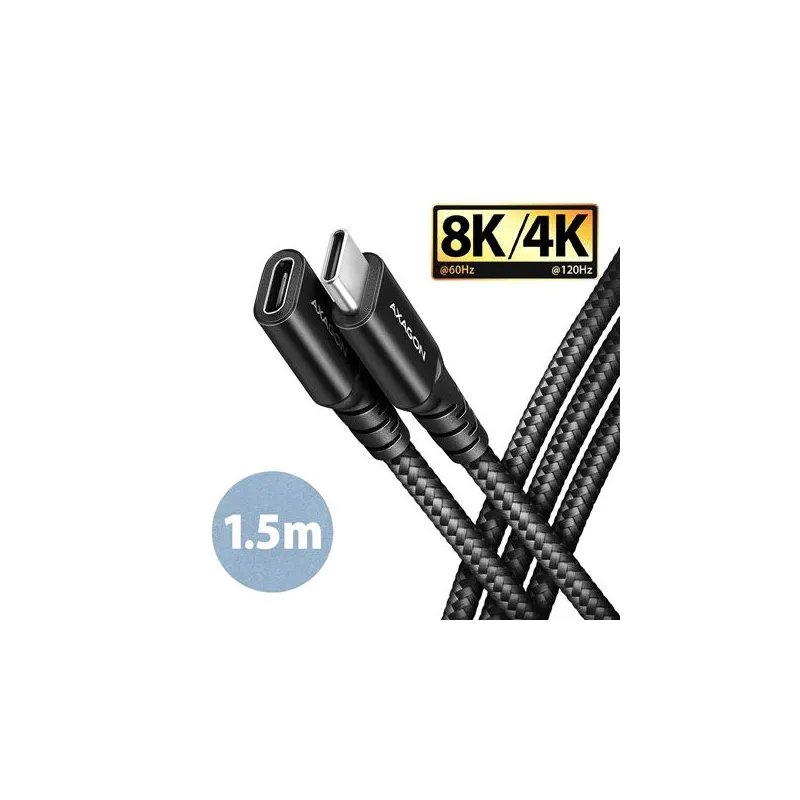 Cable usb-c extension 1.5m-black bucm32-cf15ab axagon