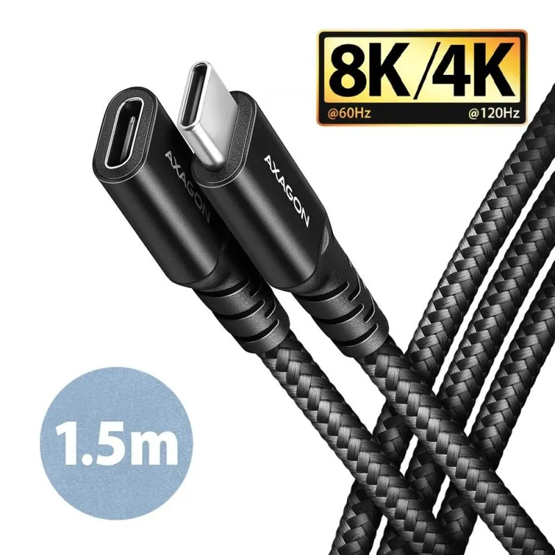 Cable usb-c extension 1.5m-black bucm32-cf15ab axagon