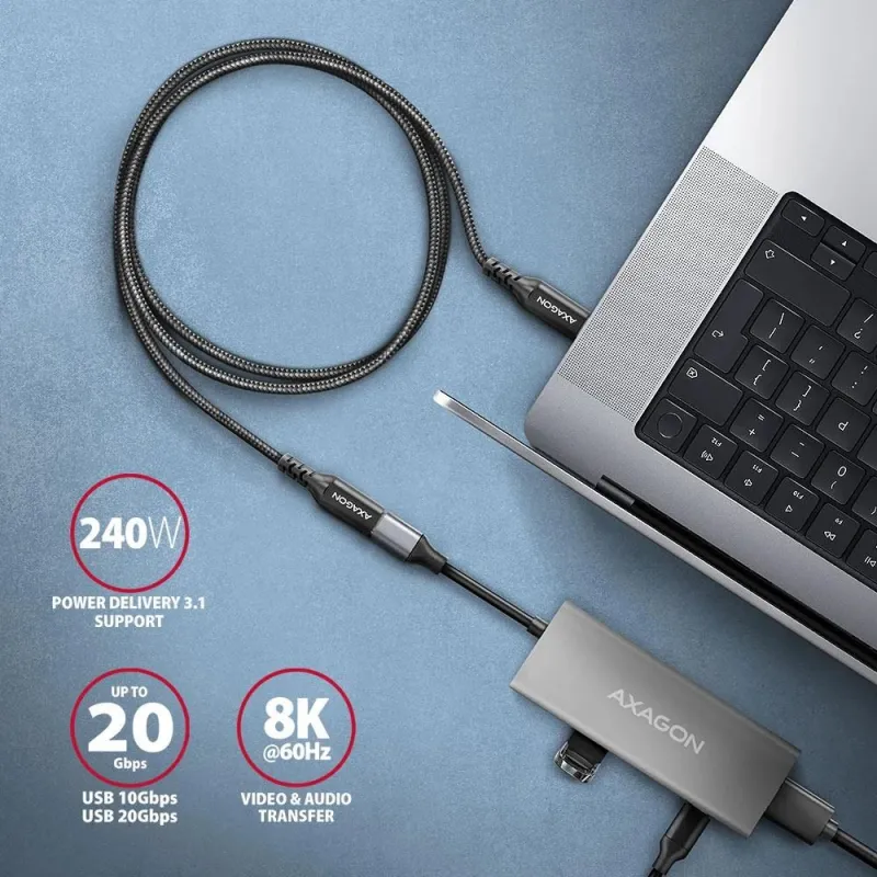 Cable usb-c extension 1.5m-black bucm32-cf15ab axagon