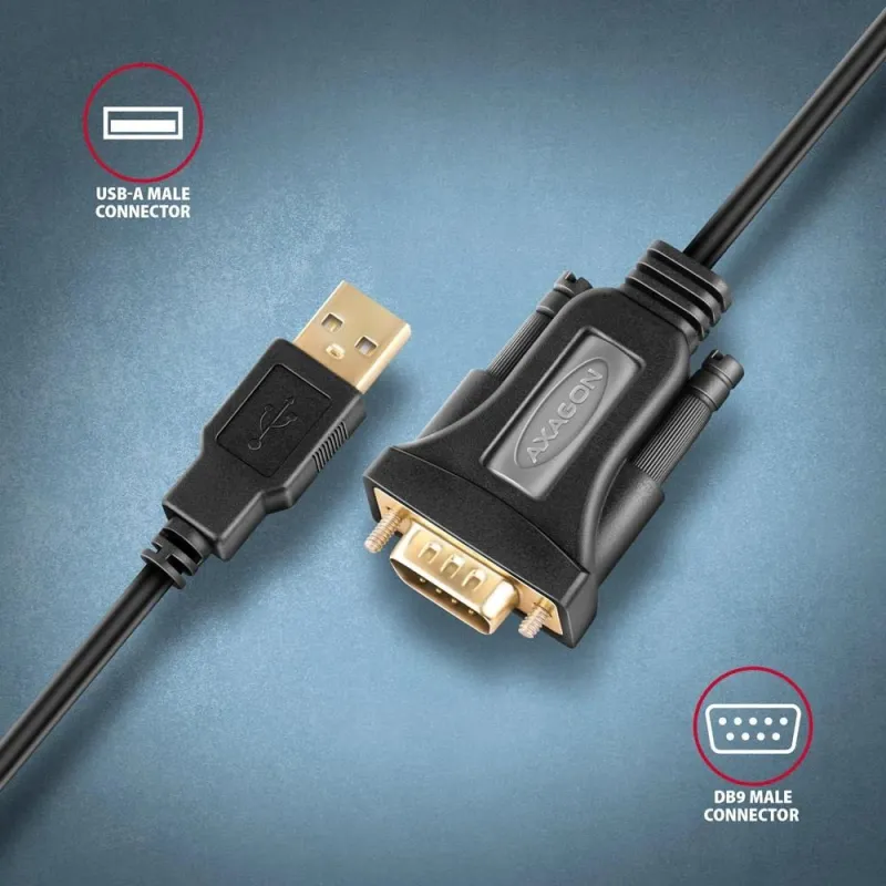 Cable usb2.0 to rs-232-1.5m ads-1pqn axagon