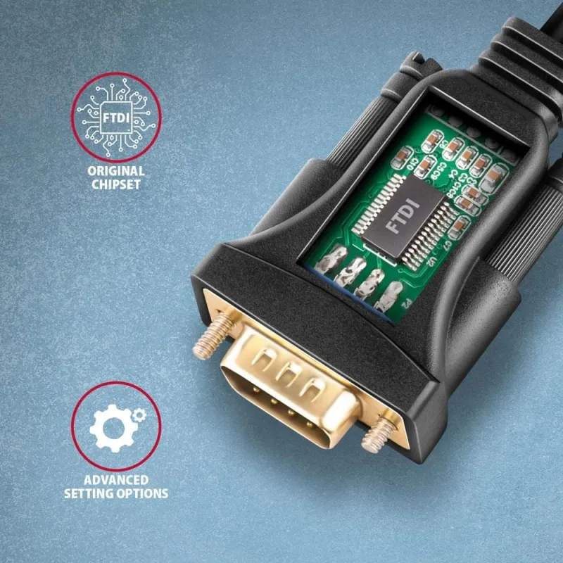 Cable usb2.0 to rs-232-1.5m ads-1pqn axagon