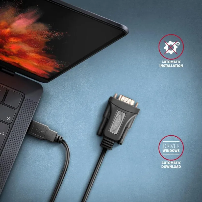 Cable usb2.0 to rs-232-1.5m ads-1pqn axagon