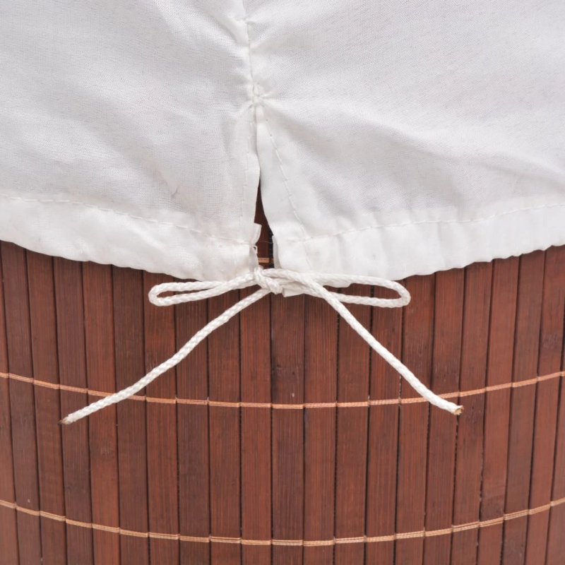 vidaXL veļas grozs, apaļš, brūns bambuss