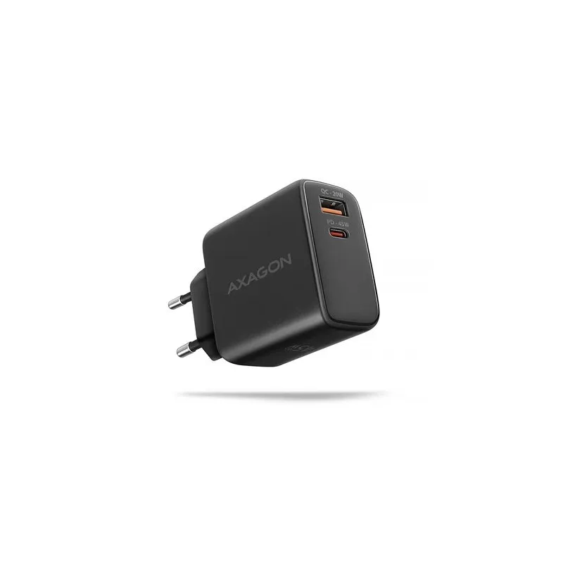 Mobile charger wall usb 45w-gan 2port acu-pq45 axagon