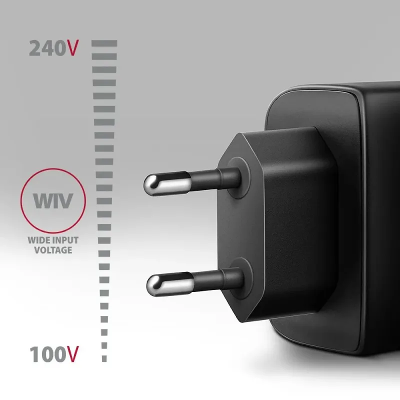 Mobile charger wall usb 45w-gan 2port acu-pq45 axagon