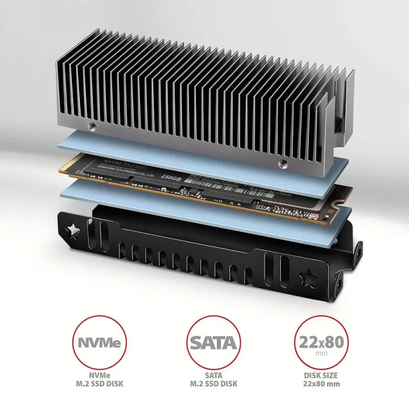 Ssd acc cooler m.2 2280-24mm clr-m2xt axagon