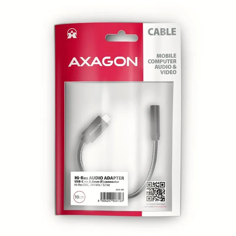 Adapter usb-c to audio 3.5mm-dac 0.1m ada-hc axagon