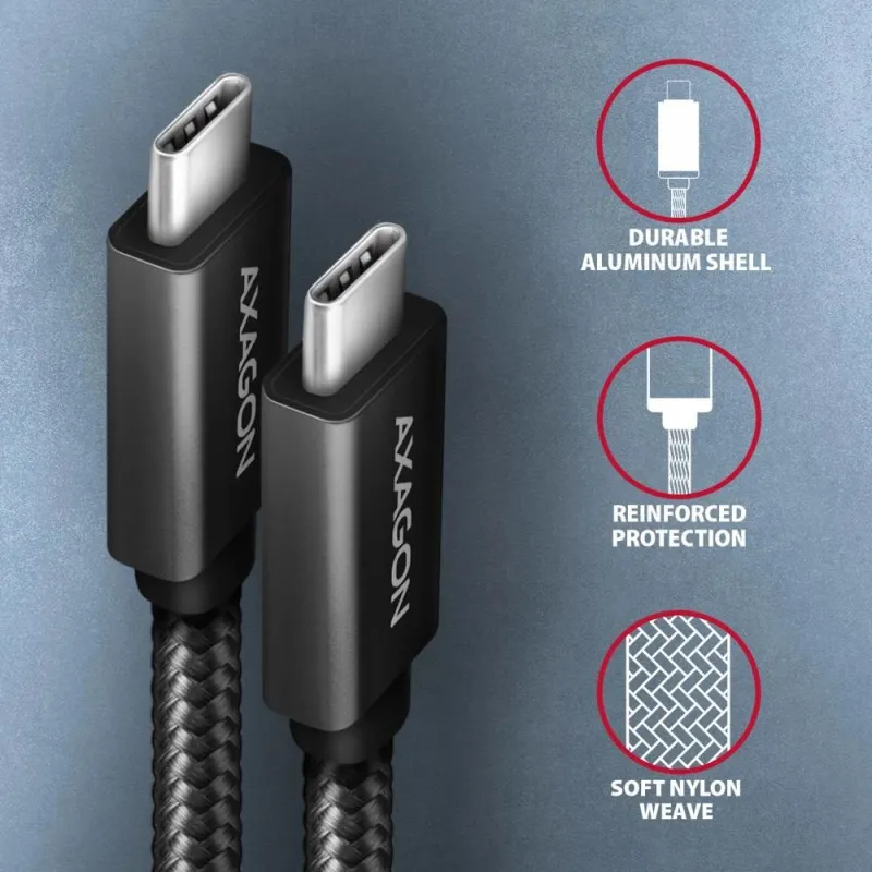 Cable usb-c to usb-c 1.5m 100w-black bucm32-cm15ab axagon
