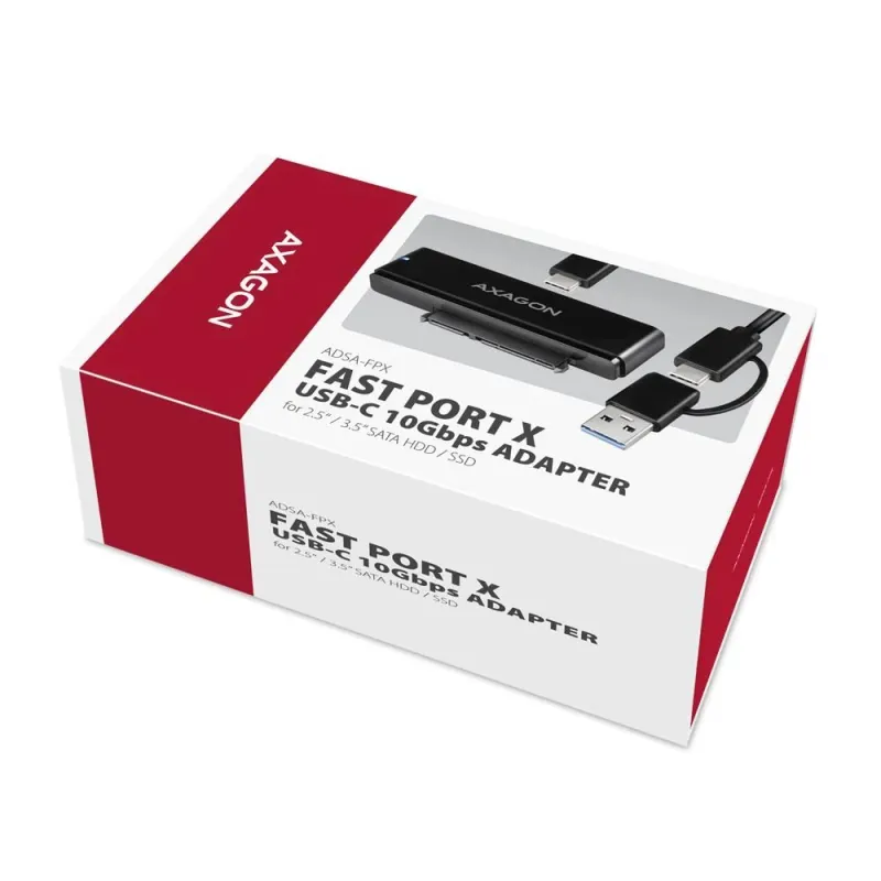 Ssd acc adapter usb-c-sata 6g-10gbps 0.6m adsa-fpx axagon