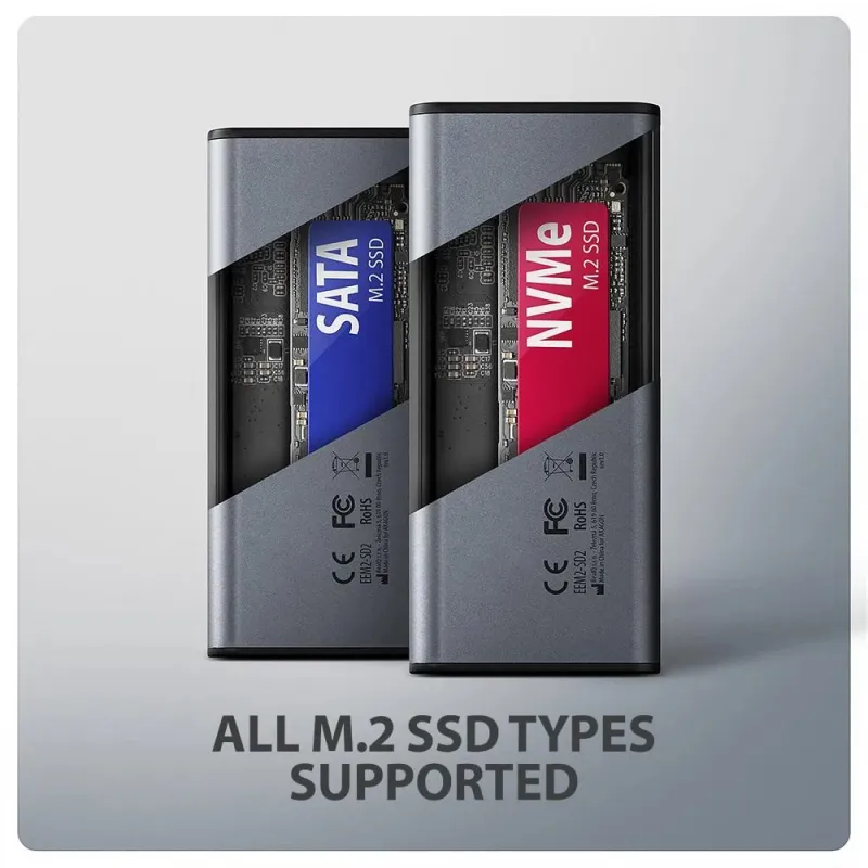 Ssd acc enclosure m.2 nvme-sata usb3.2 eem2-sd2 axagon