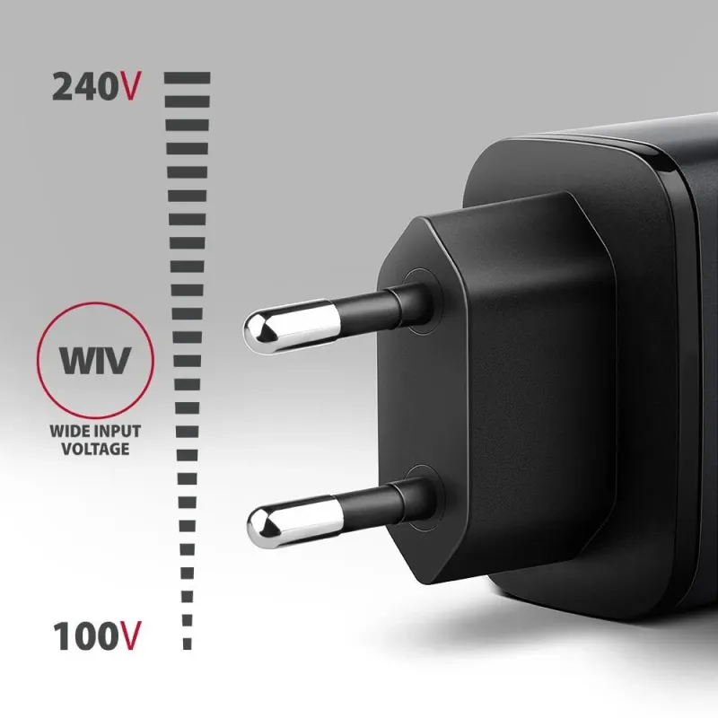 Mobile charger wall usb 67w-gan 2port acu-pq67d axagon