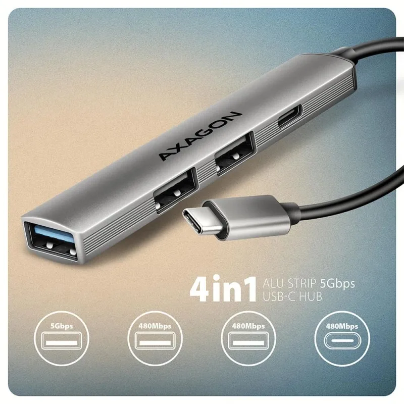 I-o hub usb3.2 4port-0.12m hue-stc axagon