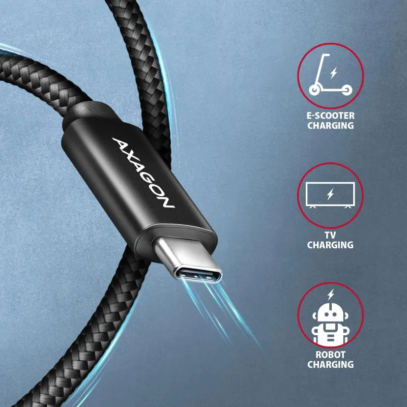 Cable usb-c to usb-c 0.5m 240w-8k black bucm4x-cm05ab axagon