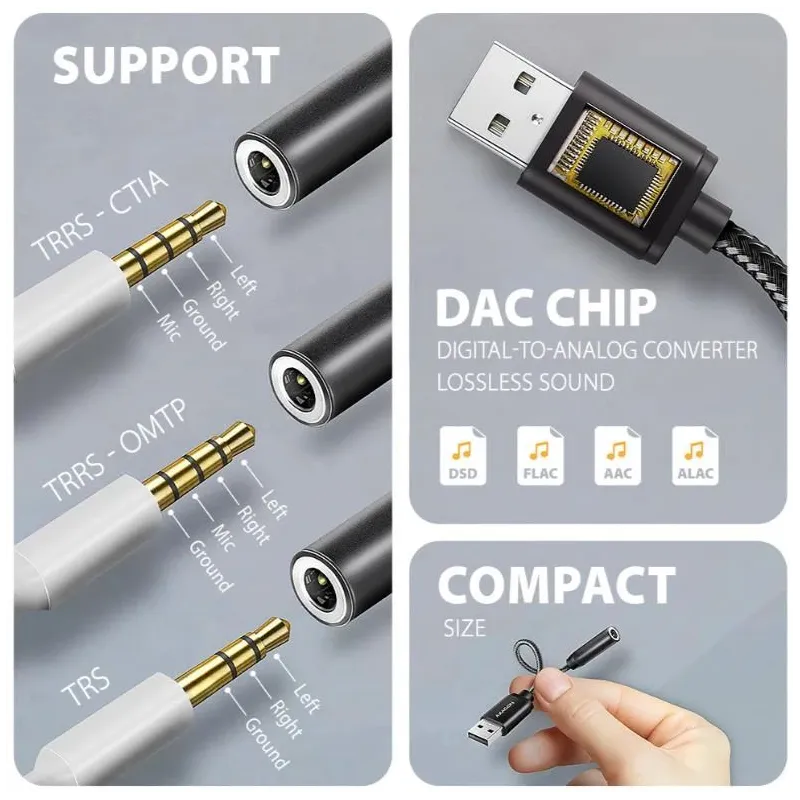Adapter usb-c to audio 3.5mm-dac 0.1m ada-ha axagon