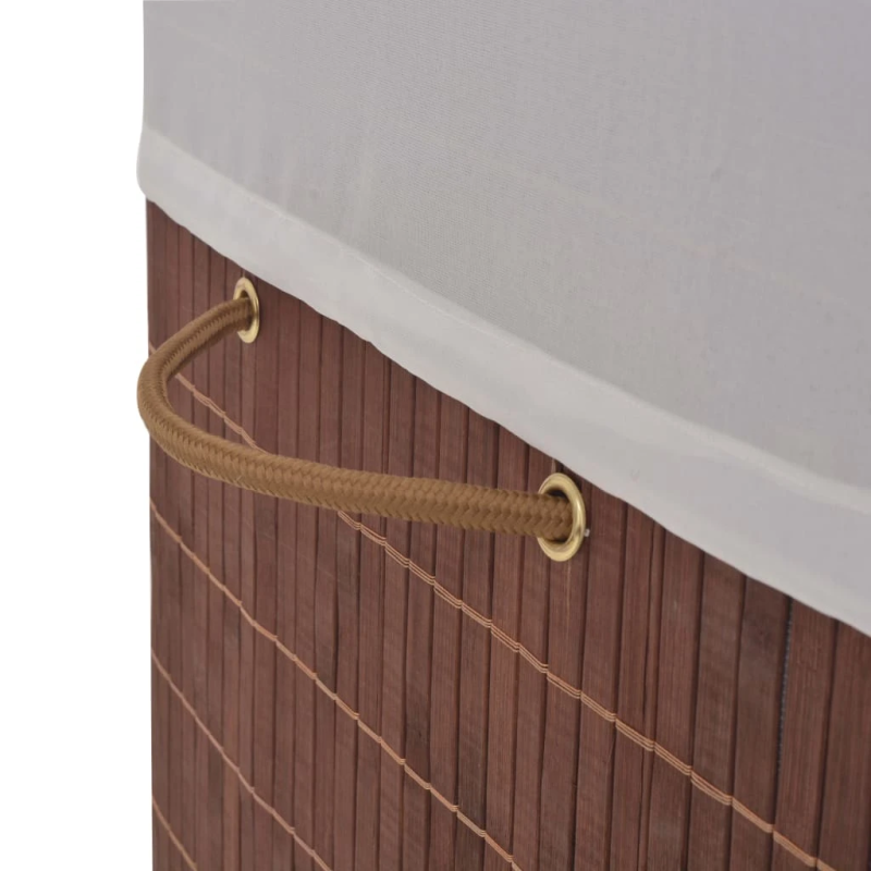 vidaXL veļas grozs, taisnstūra forma, brūns bambuss