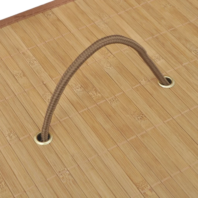 vidaXL veļas grozs, taisnstūra forma, dabīgas krāsas bambuss