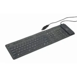 Keyboard flexible usb eng-black kb-109f-b gembird