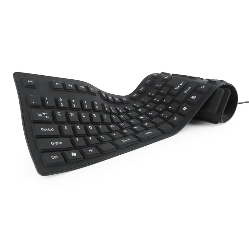 Keyboard flexible usb eng-black kb-109f-b gembird