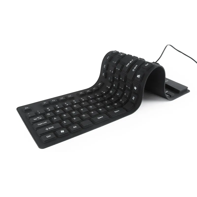 Keyboard flexible usb eng-black kb-109f-b gembird