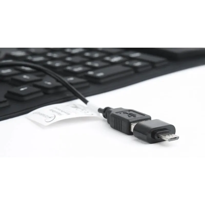 Keyboard flexible usb eng-black kb-109f-b gembird