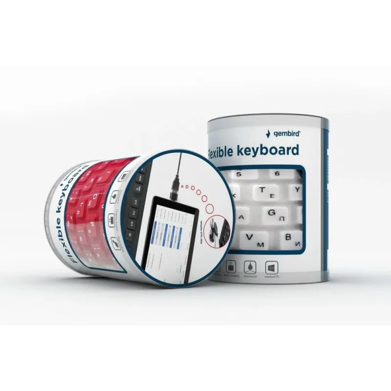 Keyboard flexible usb eng-black kb-109f-b gembird