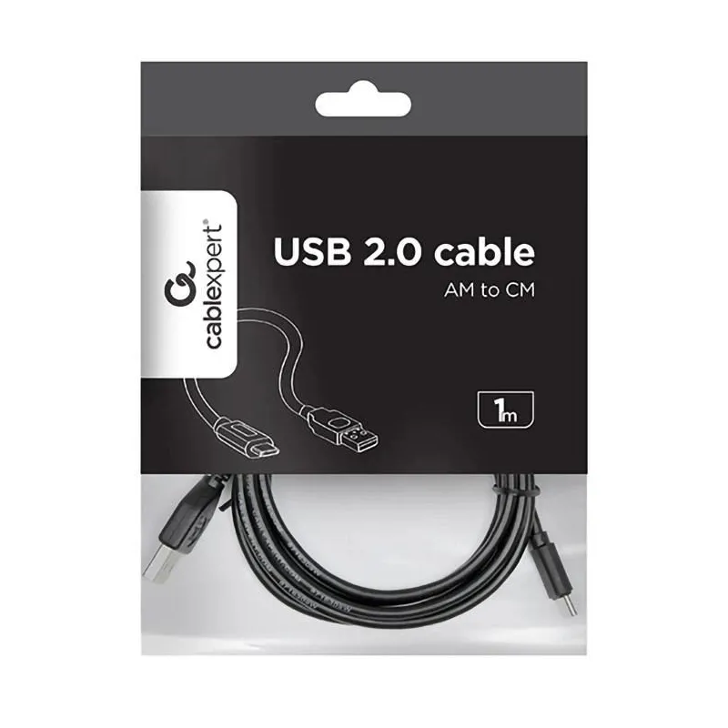 Cablexpert CCP-USB2-AMCM-1M USB 2.0 AM to Type-C cable ,AM-CM,, 1 m - Cablexpert
