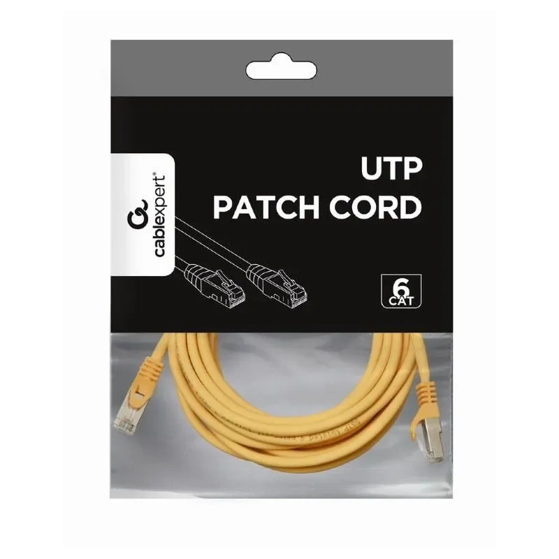 Patch cable cat6 utp 3m-yellow pp6u-3m-y gembird