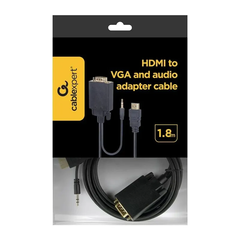 Cable hdmi to vga +3.5mm-1.8m a-hdmi-vga-03-6 gembird