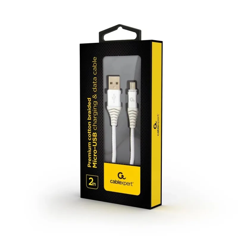 Cable usb2 to micro-usb 2m-cc-usb2b-ammbm-2m-bw2 gembird