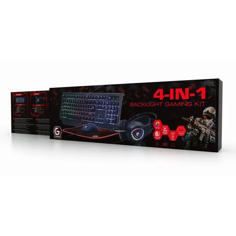 Keyboard usb gaming kit eng-phantom ggs-umgl4-01 gembird